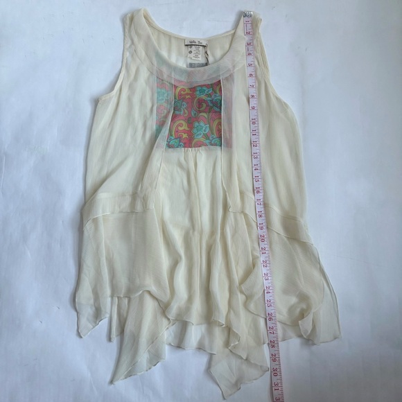 Matilda Jane Palisades Sleeveless Blouse Tank Top Beige Size Medium - Picture 4 of 13